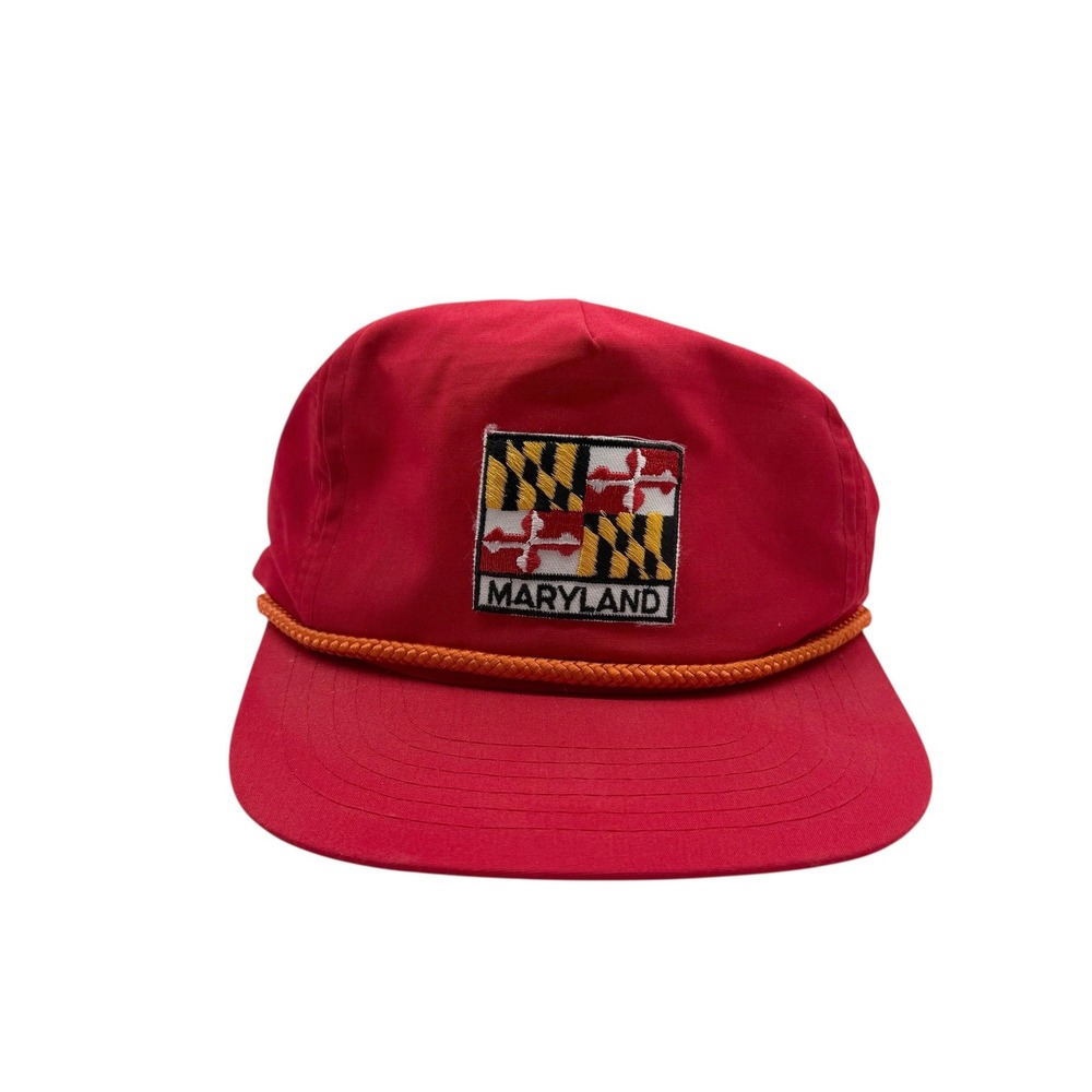 Vintage Maryland Flag Red Rope Hat One Size Fits‎ All